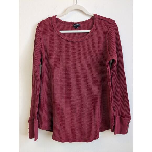 Torrid Women's Top Long Sleeve Thermal Waffle Knit Top Size 2 - Picture 1 of 9